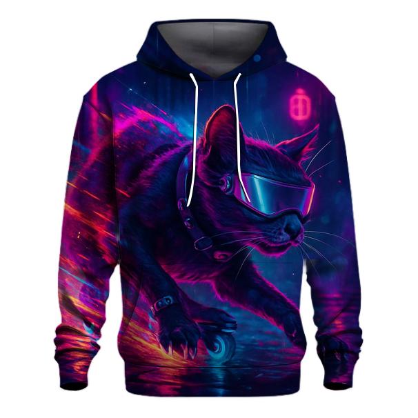 Neon Alley Skate Cat premium hoodies