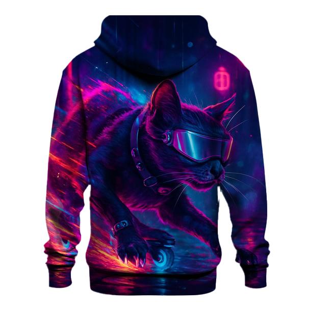 Neon Alley Skate Cat premium hoodies