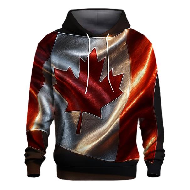 Metallic Crest Flag Of Canada heavyweight hoodies
