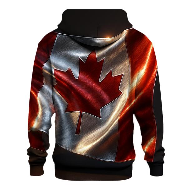 Metallic Crest Flag Of Canada heavyweight hoodies