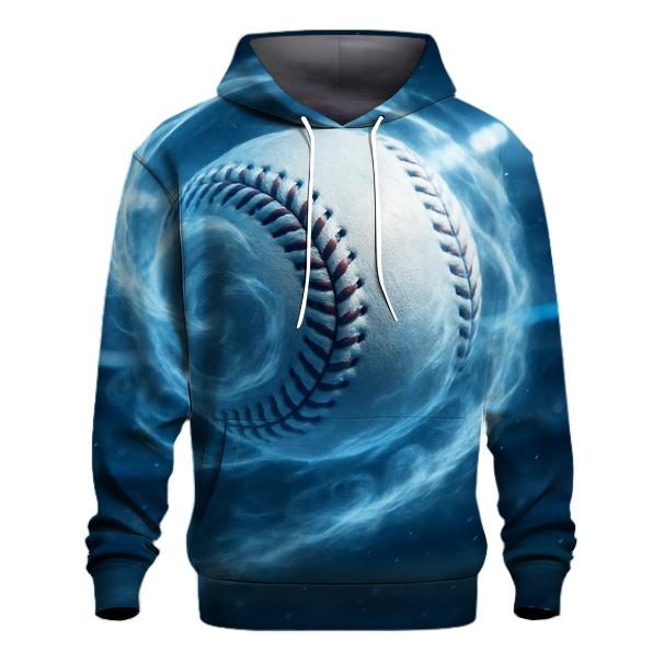 Chrome Spin Baseball Through Icy Clouds designer hoodies