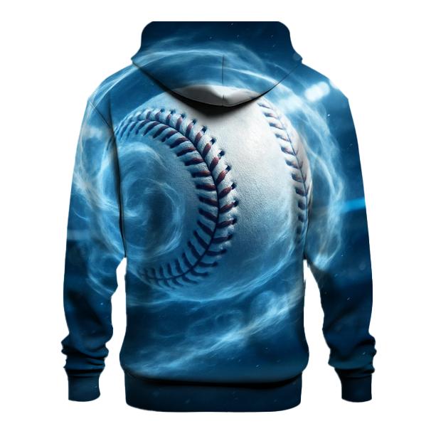 Chrome Spin Baseball Through Icy Clouds designer hoodies