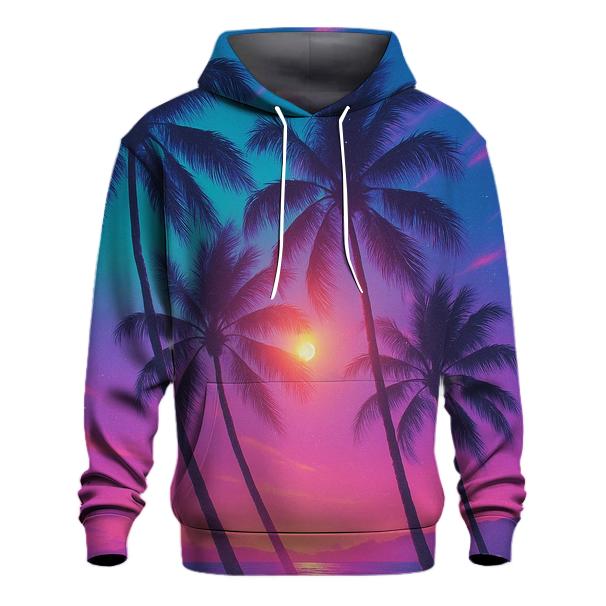 Cyan Palms Nebula Dusk heavyweight hoodies