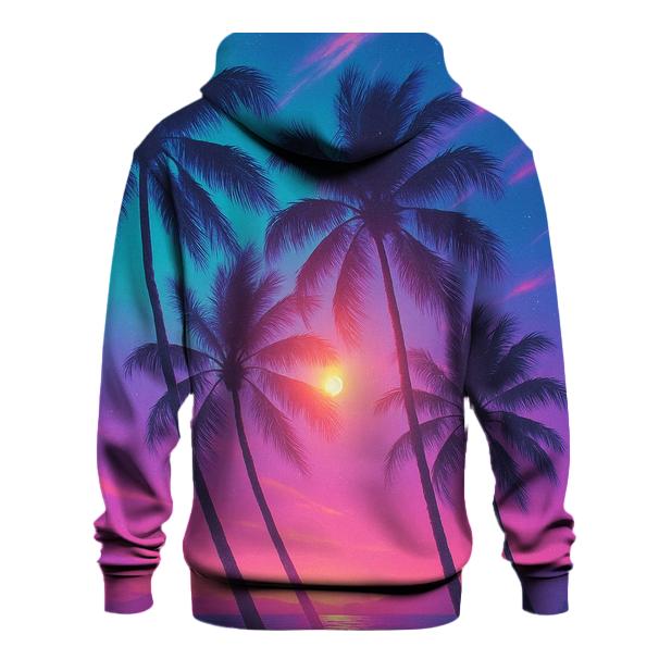 Cyan Palms Nebula Dusk heavyweight hoodies