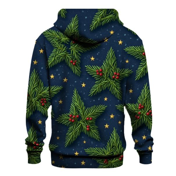 Evergreen Star Scatter On Midnight Blue Snowfield hoodie designs