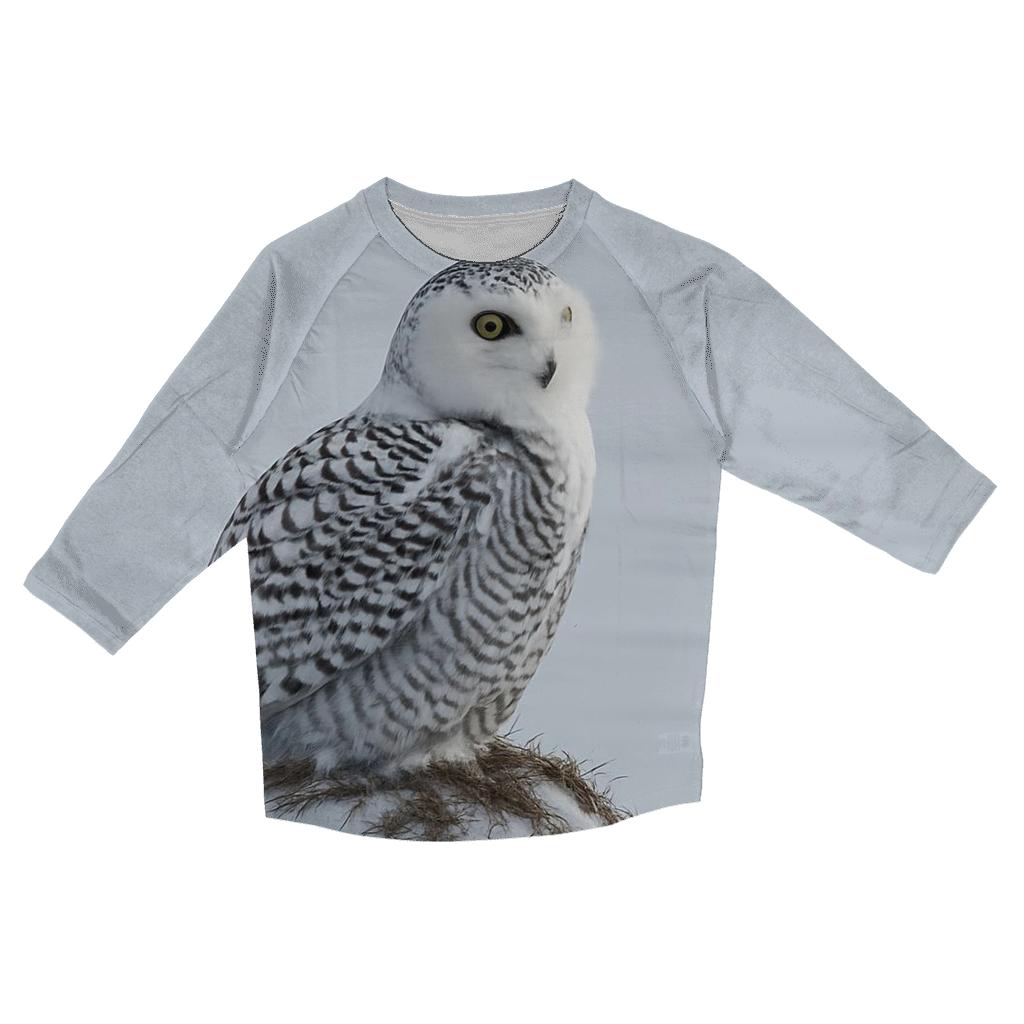 Frostwind Sentinel Snowy Owl stylish quarter sleeve tops