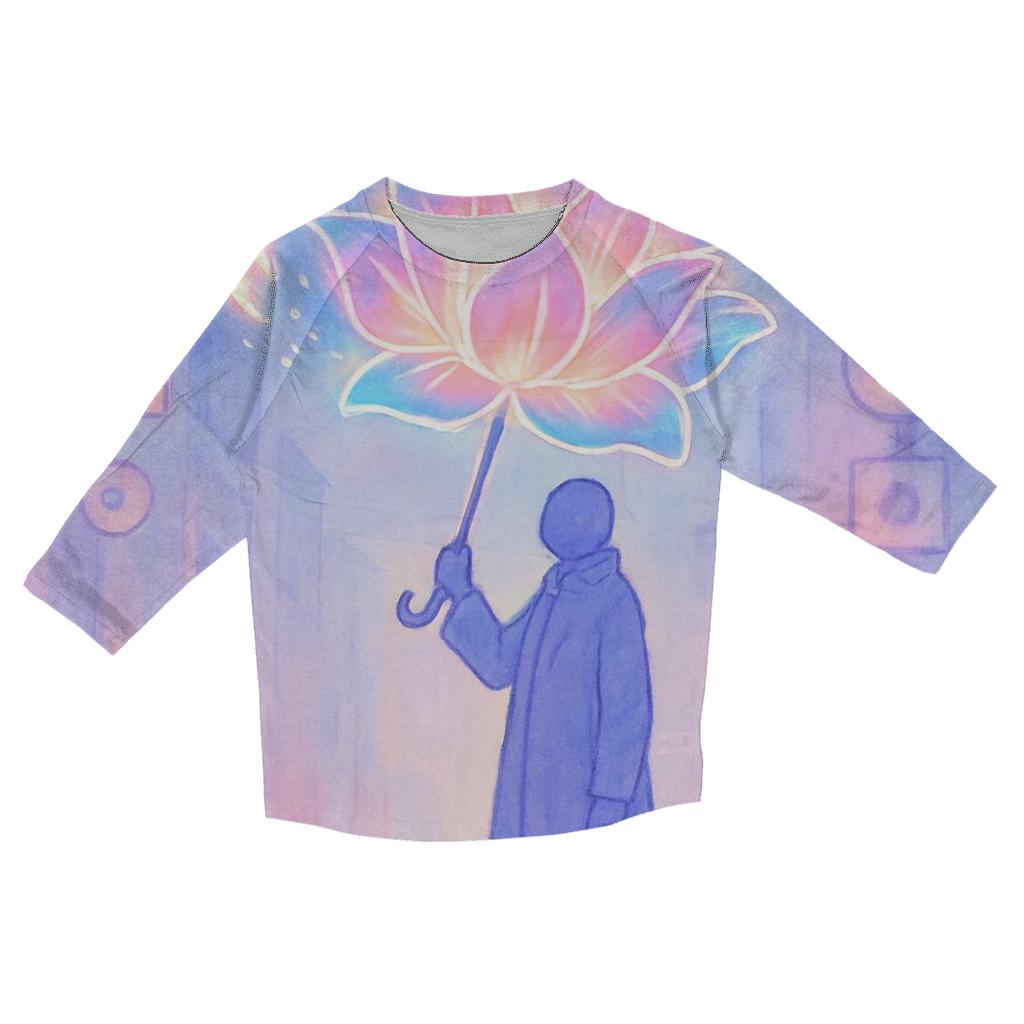 Midnight Umbrella Bloom casual three quarter sleeve shirts