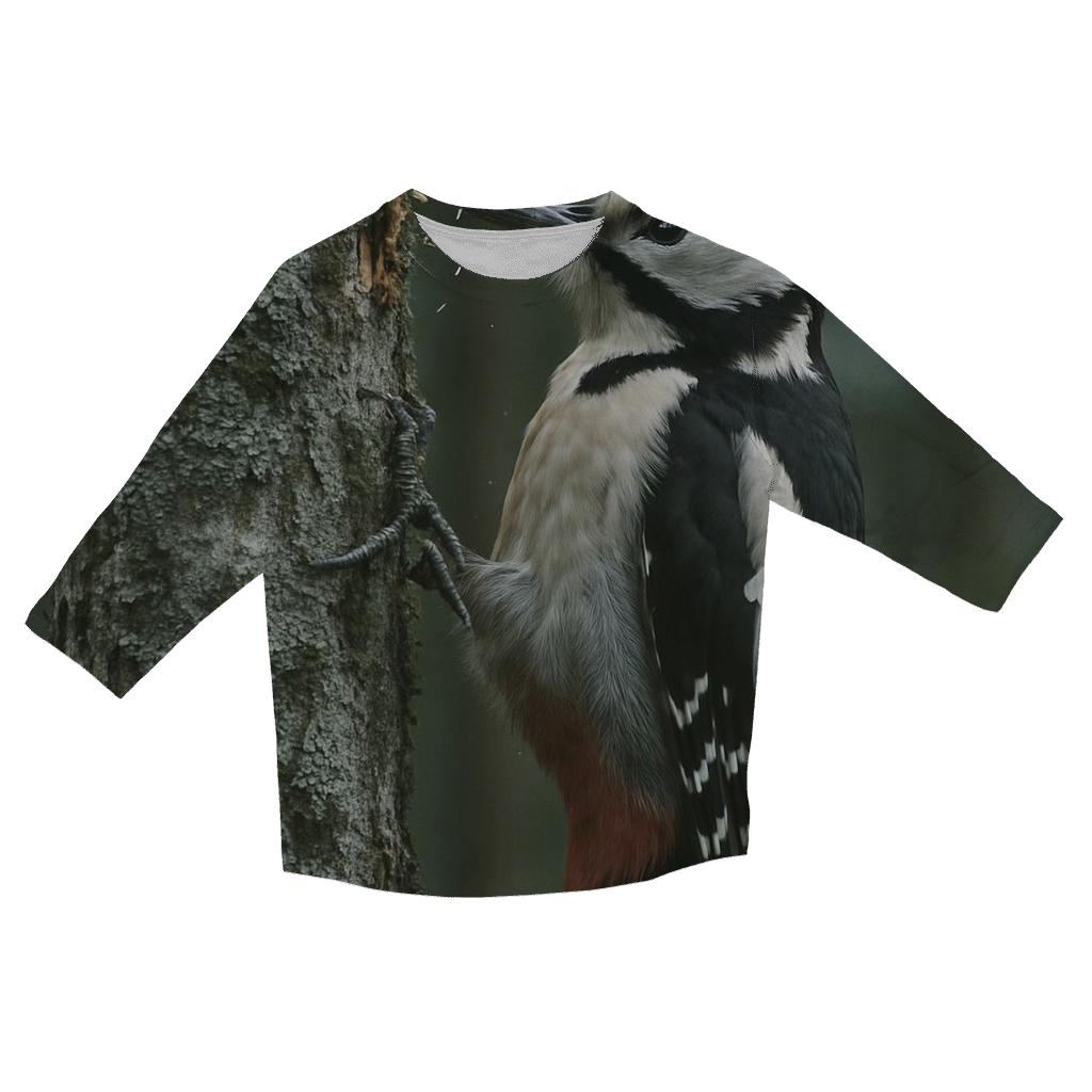 Mossland Drummer Great Spotted Woodpecker trendy 3/4 sleeve tops