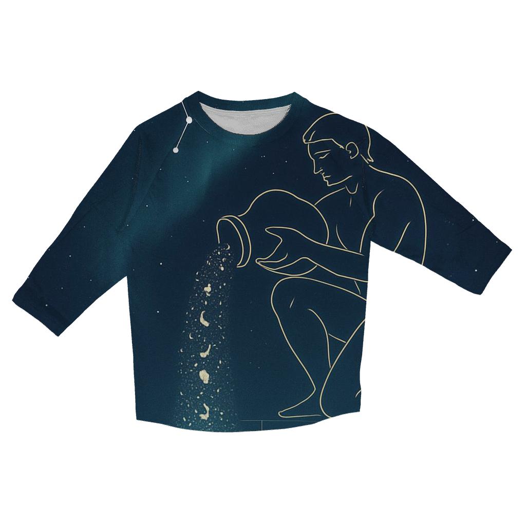 Aquarius Water Bearer Star Pour casual three quarter sleeve shirts
