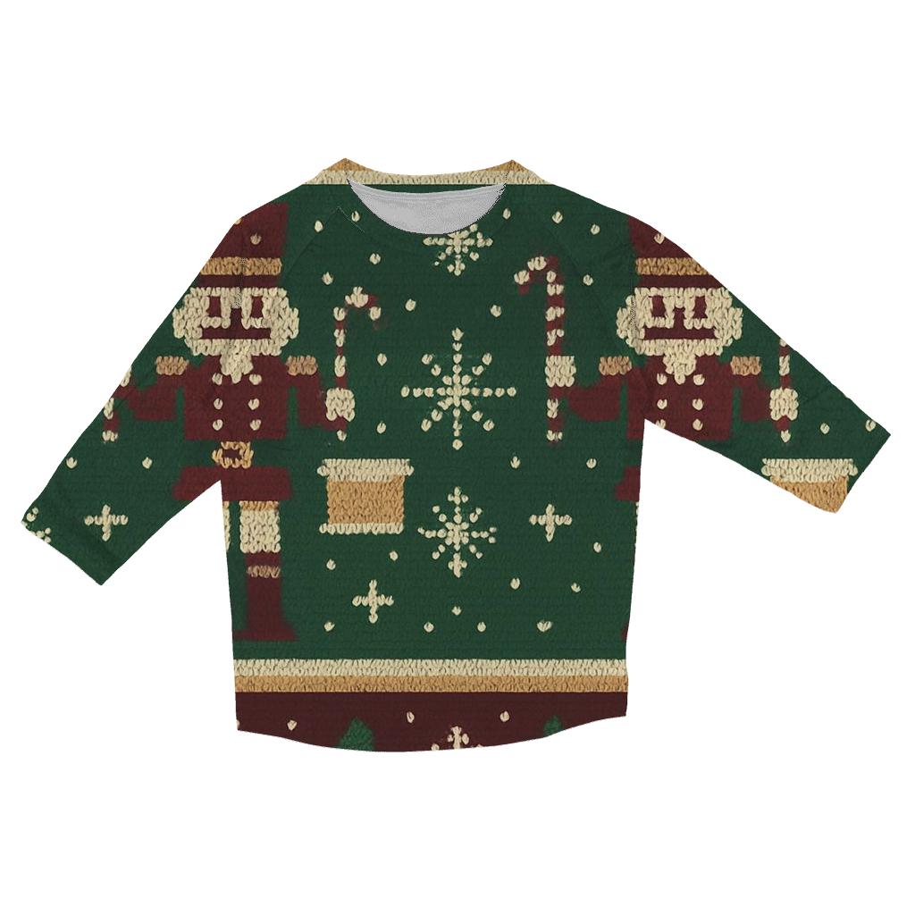 Nutcracker Satellite Parade Stripe Design custom 3/4 sleeve shirts