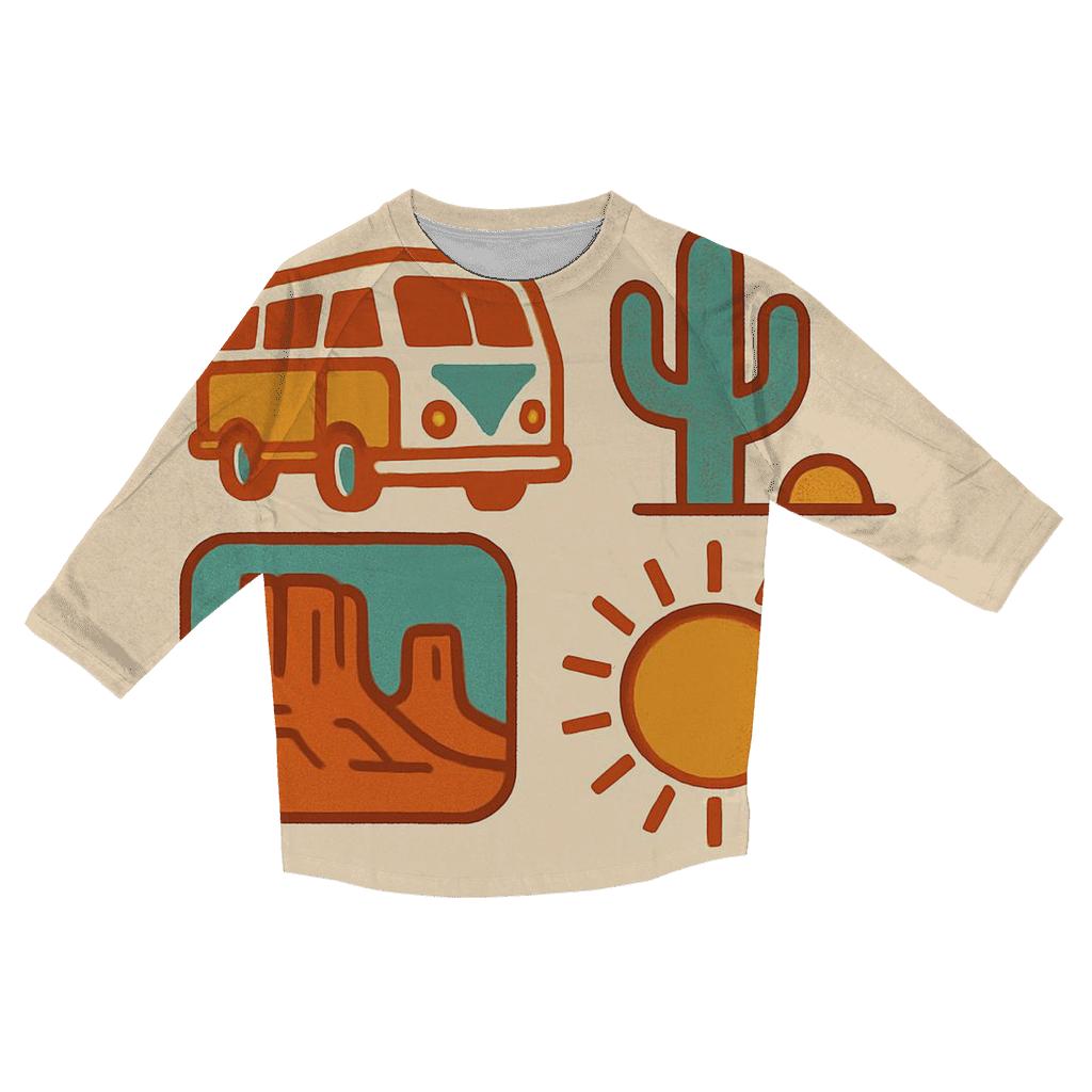 Sunbaked Desert Camper Badges fashion 3/4 sleeve shirts