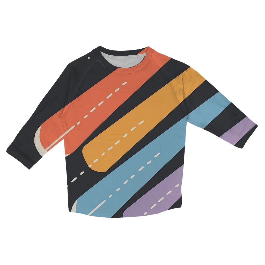 Comet Trail Overprint Parade printed three quarter sleeve shirts