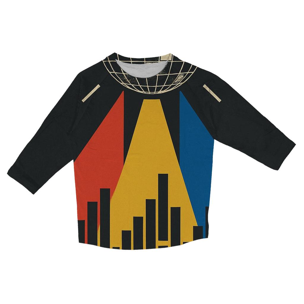 Disco Prism Skyline fashion 3/4 sleeve shirts