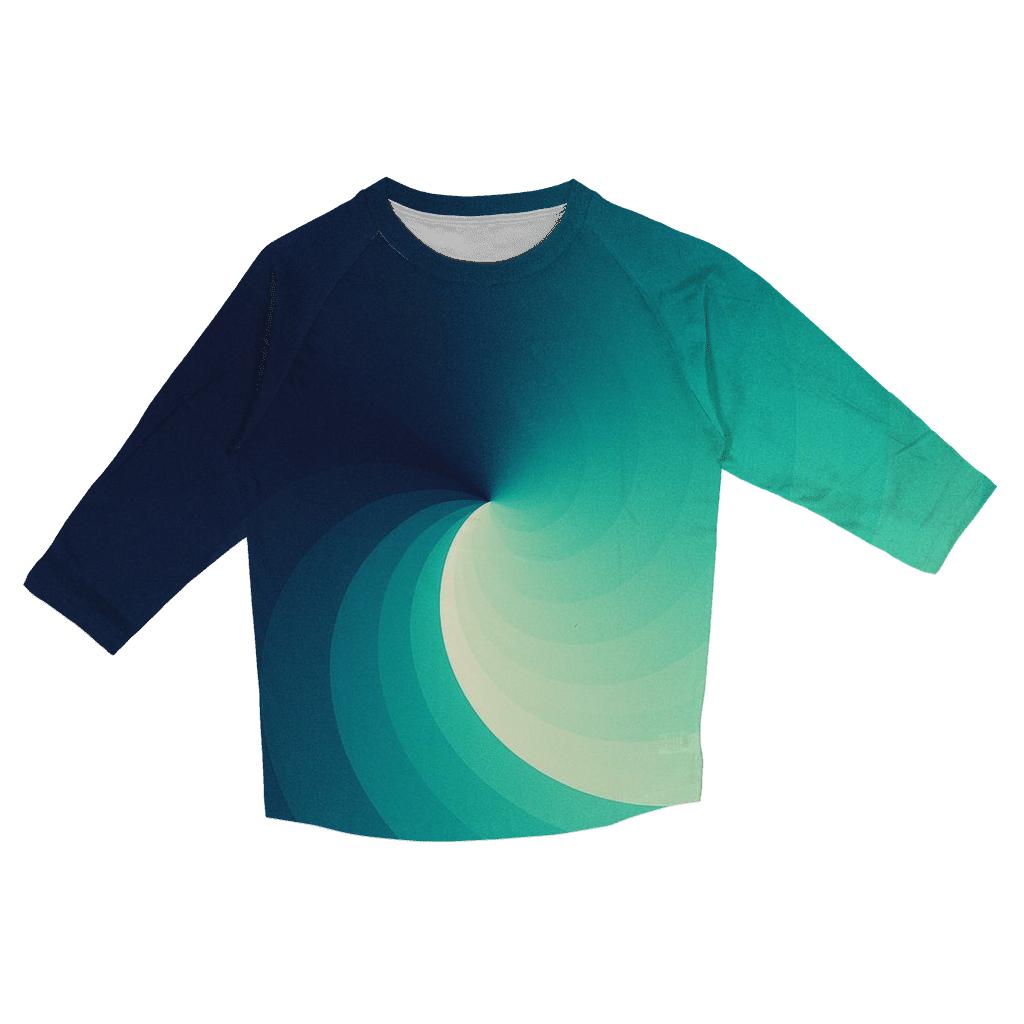 Tidal Teal Conic Sweep printed three quarter sleeve shirts