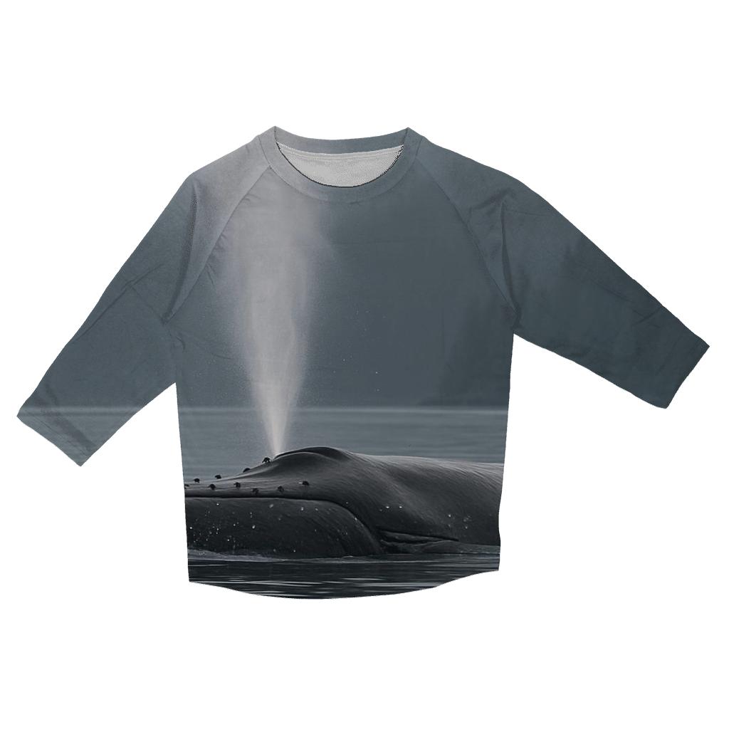 Mist Channel Passage Humpback Whale stylish quarter sleeve tops