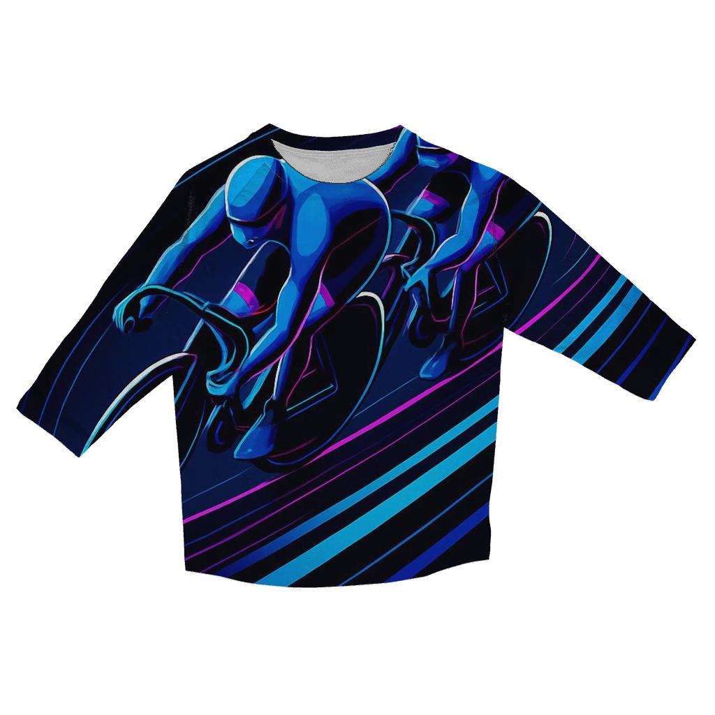 Neon Velodrome Sprint Lines printed three quarter sleeve shirts