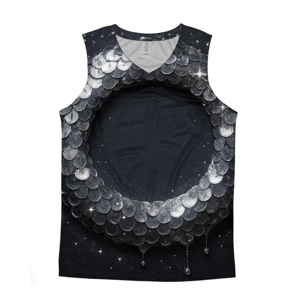 Sequin Eclipse Orbit graphic print tank tops