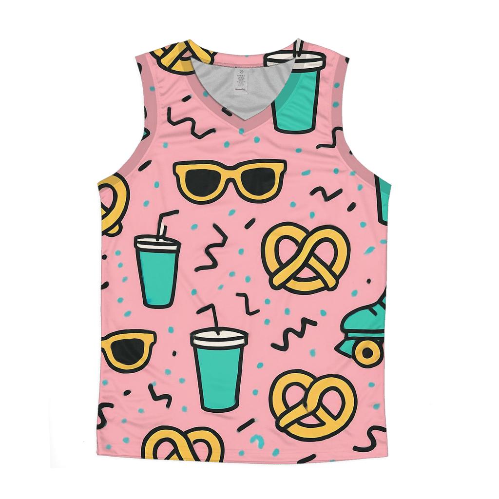 Mall Food Court Pattern Parade trendy fitted tank tops