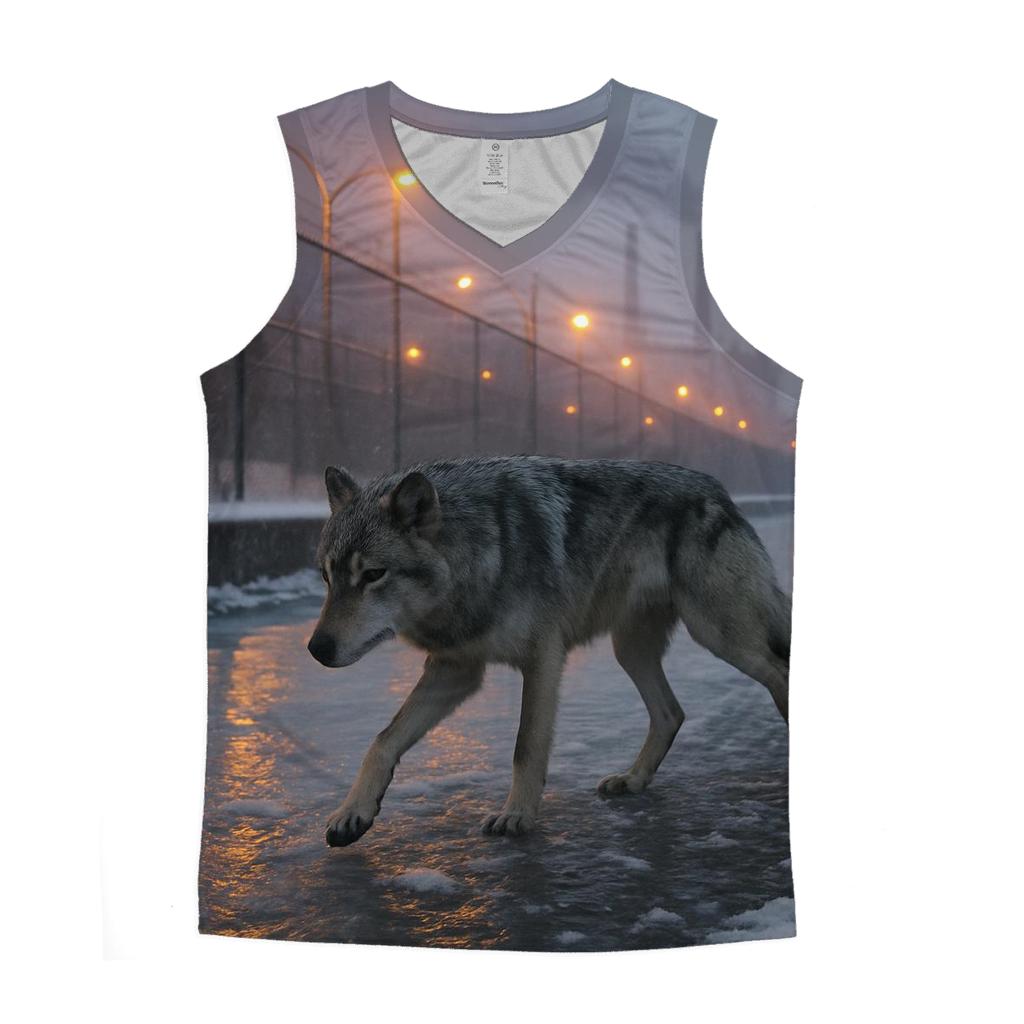 Canal Shadow Patrol In Industrial Winter City casual summer tank tops