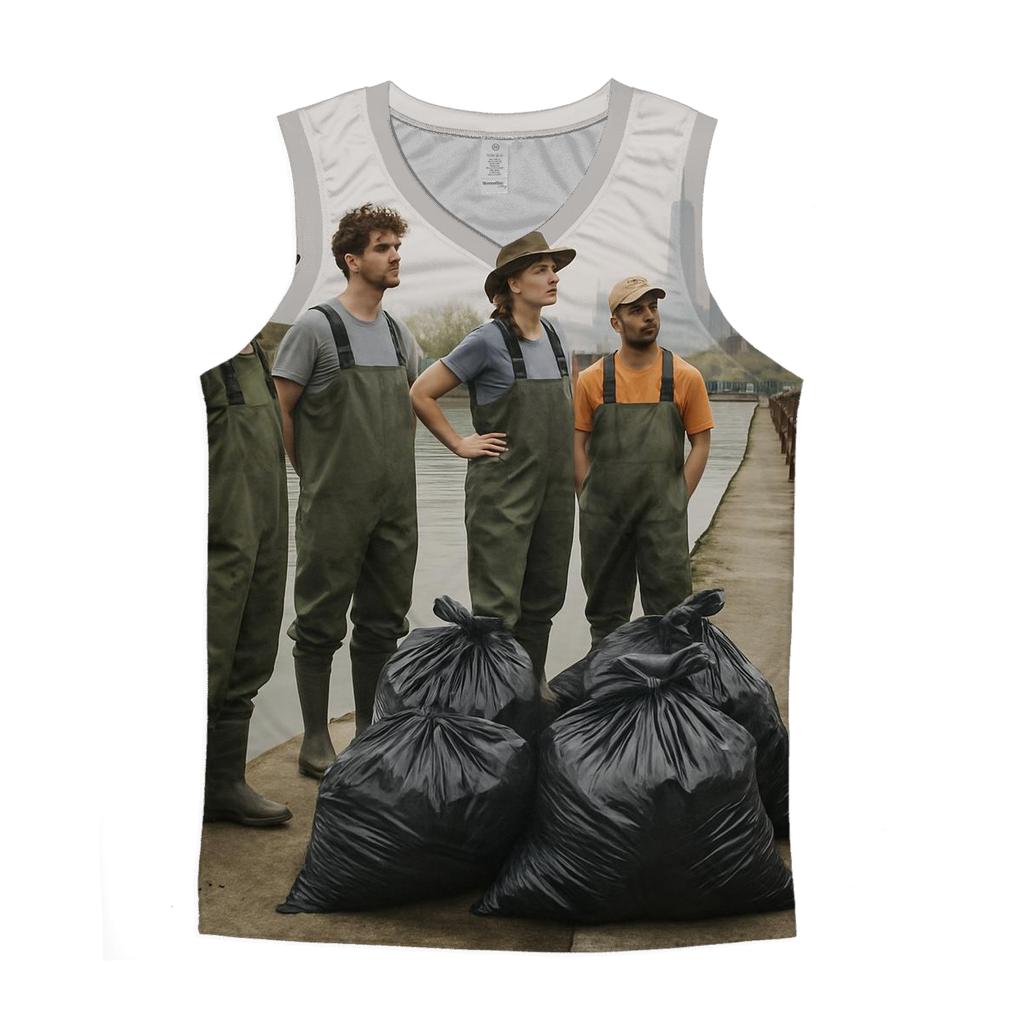 Gowanus Canal Cleanup Crew With Downtown Skyline Beyond custom tank tops