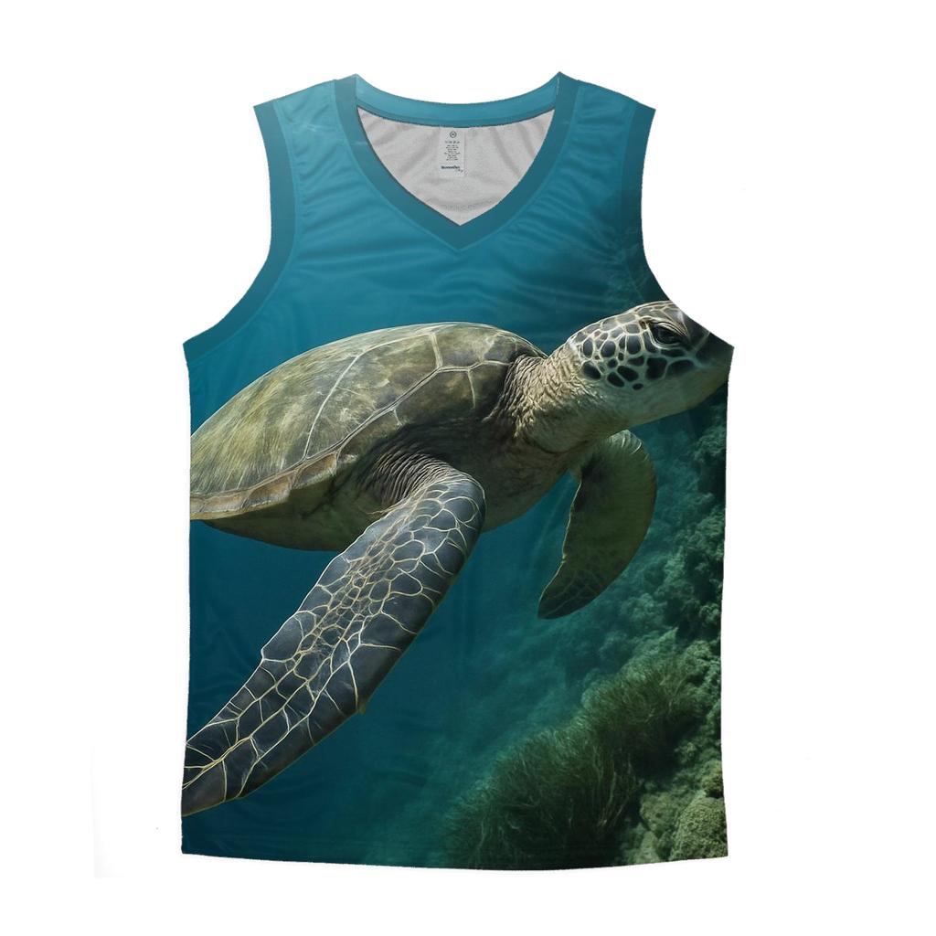 Reef Edge Glide Green Sea Turtle stylish racerback tanks