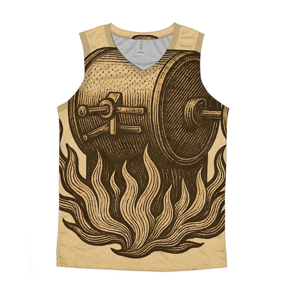 Roaster Flame Etching graphic print tank tops