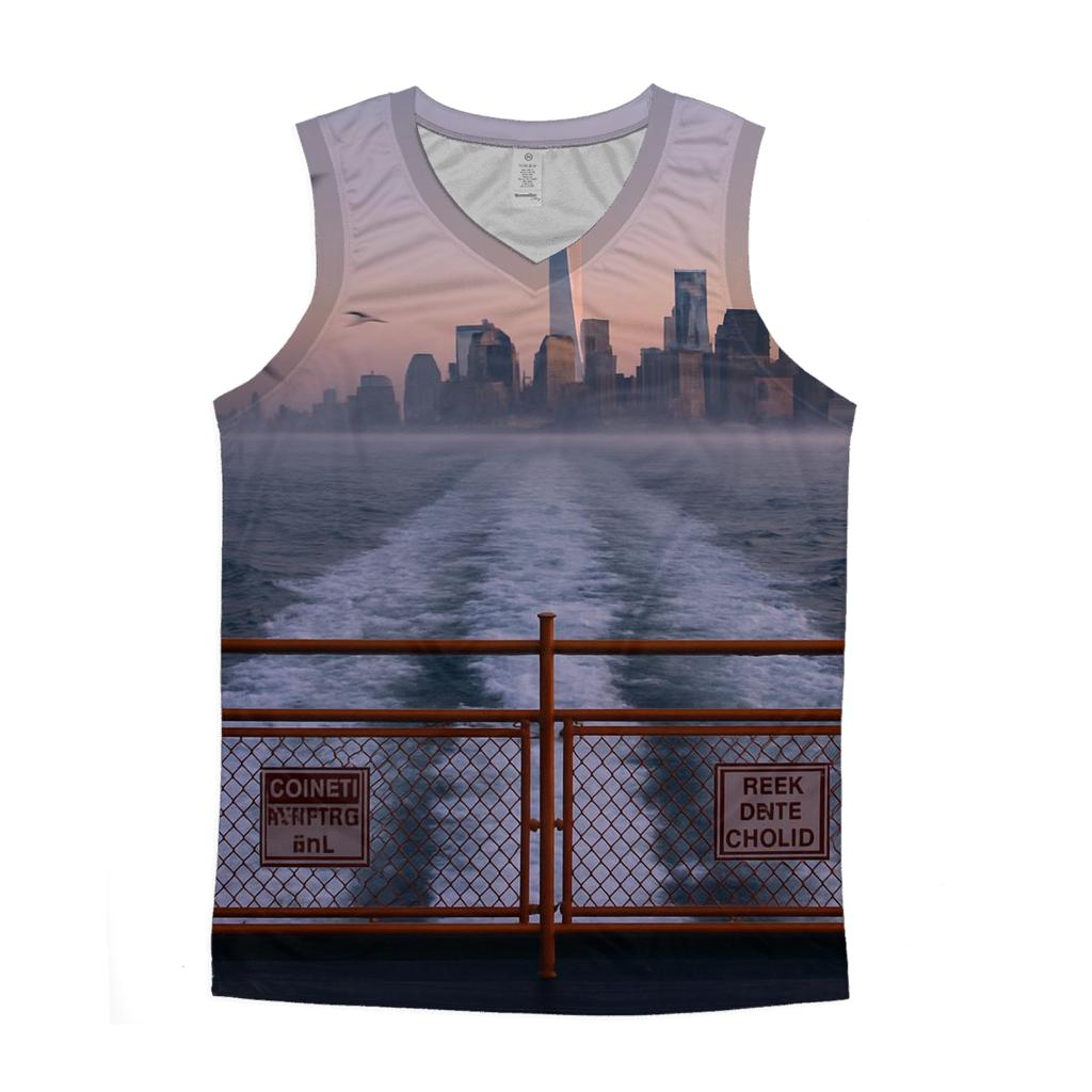Staten Island Ferry Wake At Dawn Facing Lower Manhattan custom tank tops