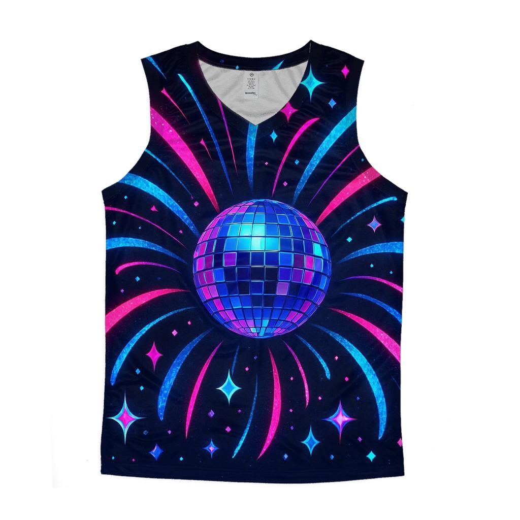 Neon Comet Disco Bloom personalized athletic tanks