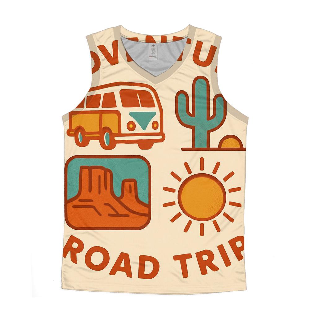 Sunbaked Desert Camper Badges trendy fitted tank tops