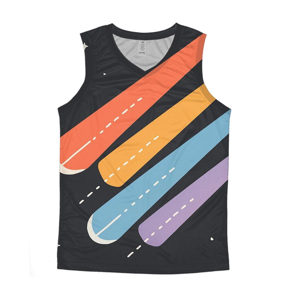 Comet Trail Overprint Parade graphic print tank tops