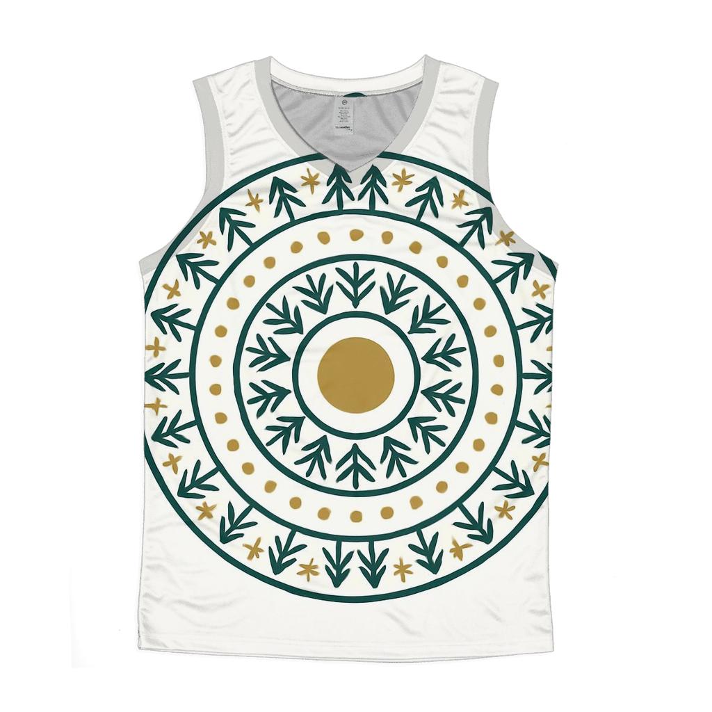 Ornament Mandala Evergreen Rings personalized athletic tanks