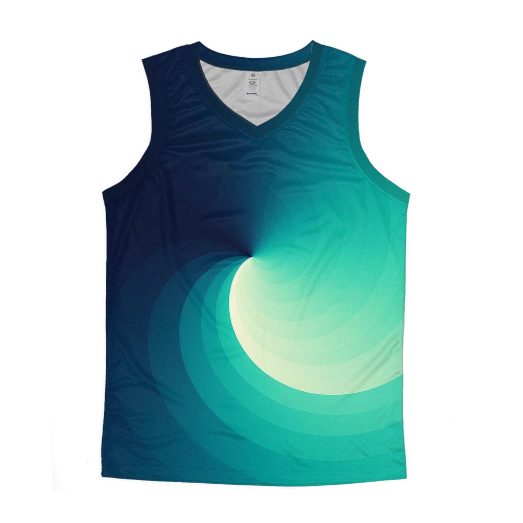 Tidal Teal Conic Sweep stylish racerback tanks