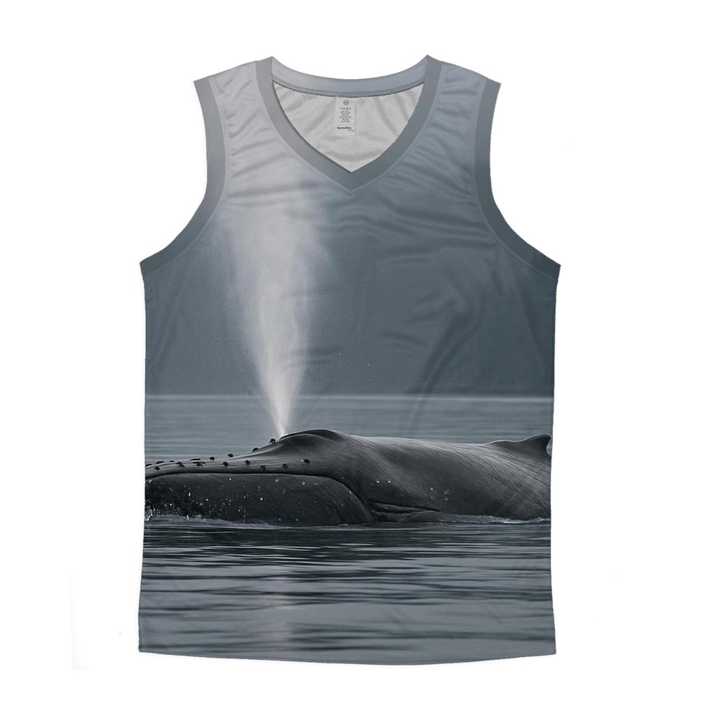 Mist Channel Passage Humpback Whale casual summer tank tops