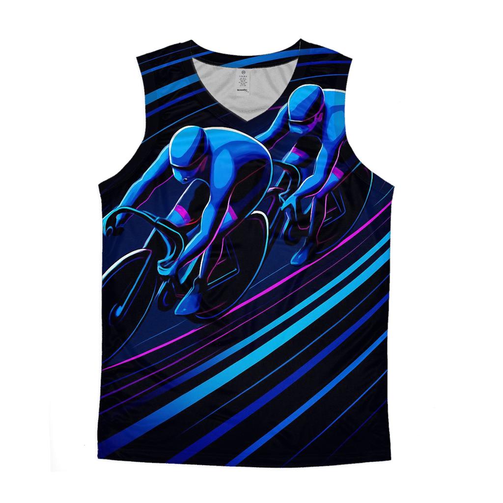 Neon Velodrome Sprint Lines designer workout tanks