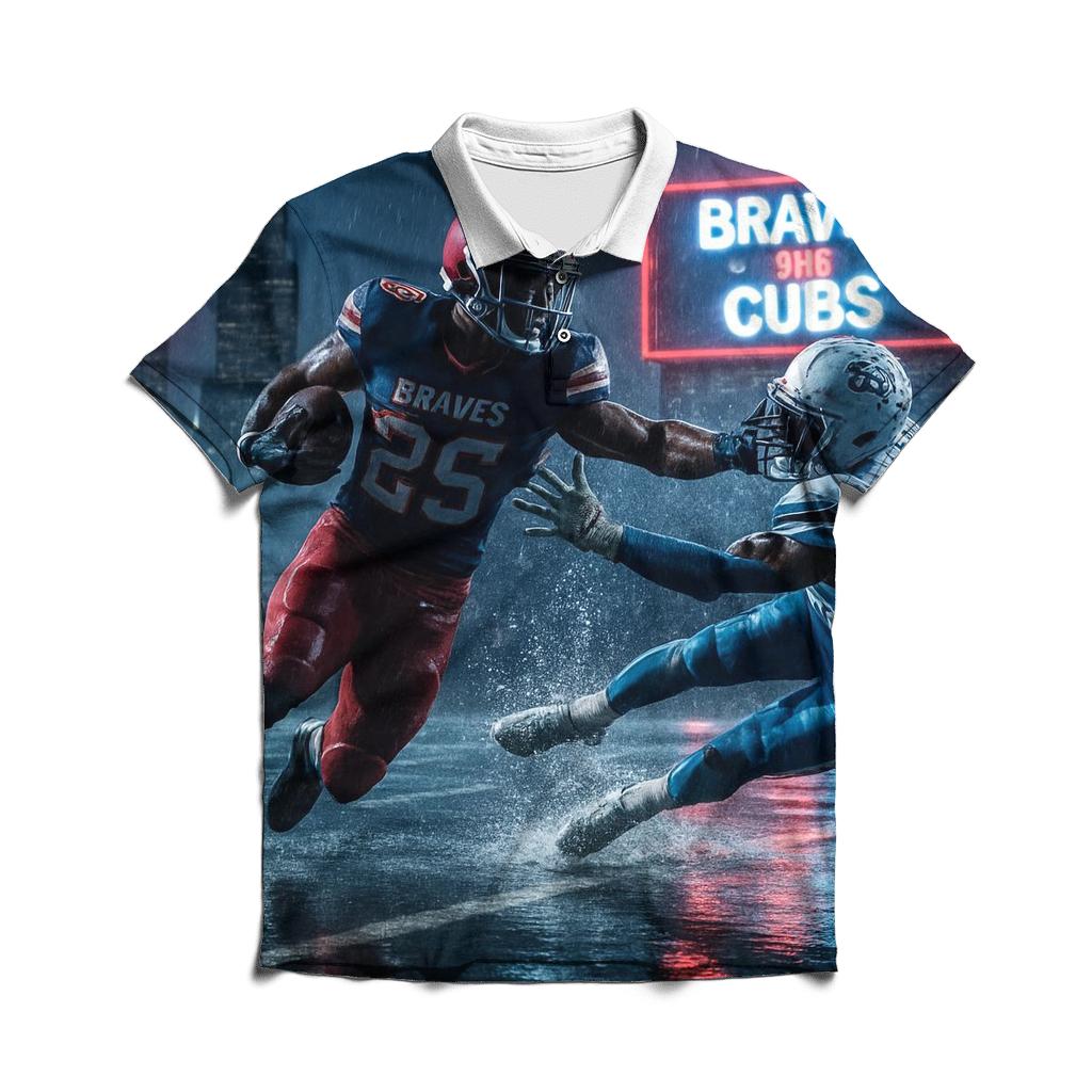 Midnight Rooftop Gridiron Wrigley Versus Atlanta premium cotton polo shirts