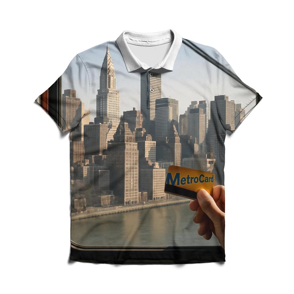 Roosevelt Island Tram Window Frame Of Midtown premium cotton polo shirts
