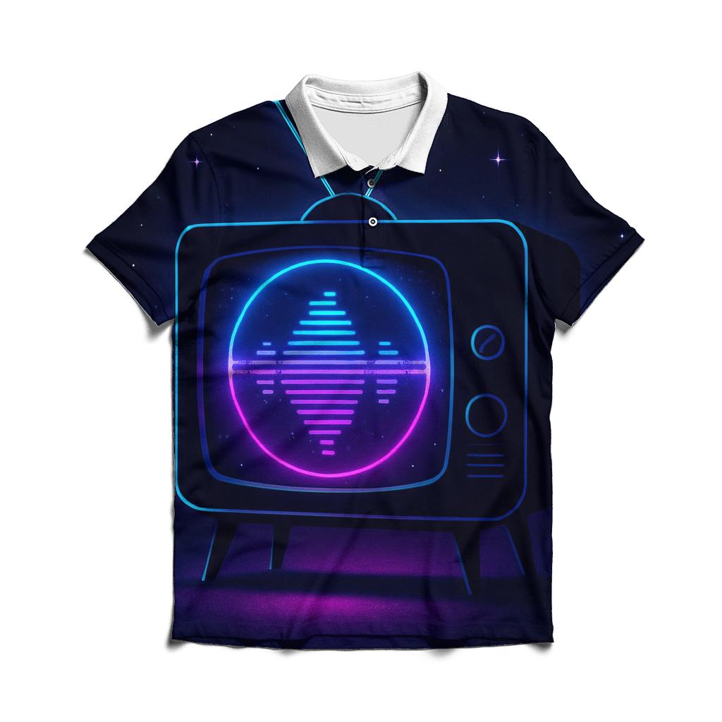 Neon Broadcast Portal casual sports polo shirts