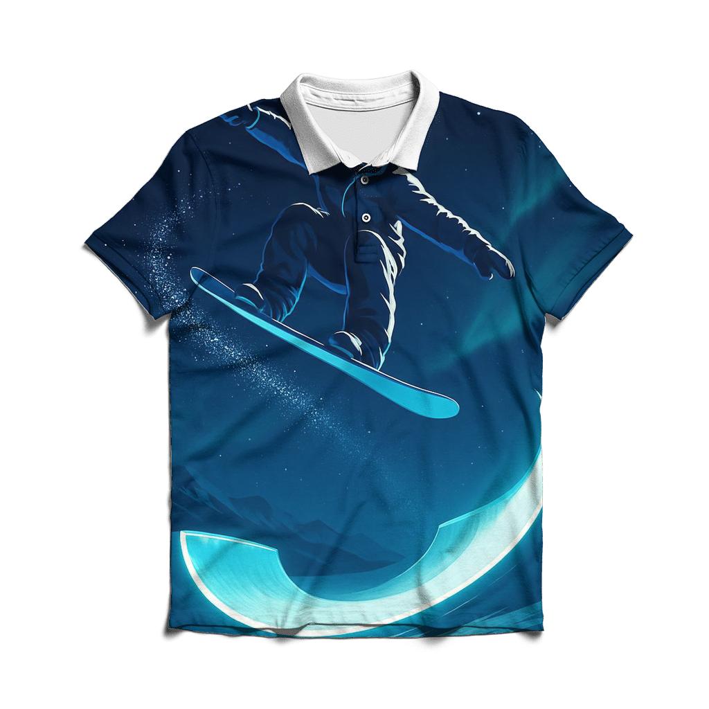 Lunar Halfpipe Snowboard Flight personalized polo shirts