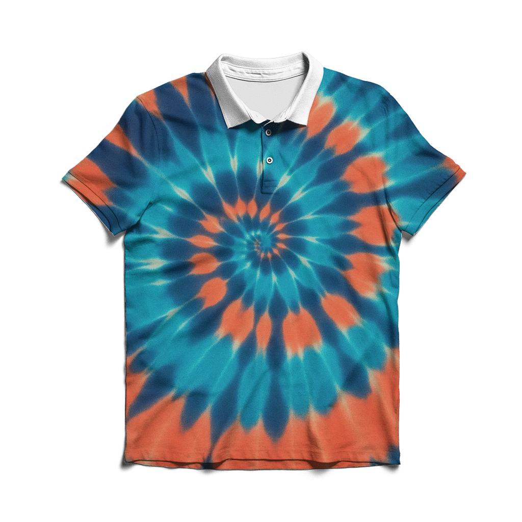 Helix Spiral Overdye Nebula custom polo shirts