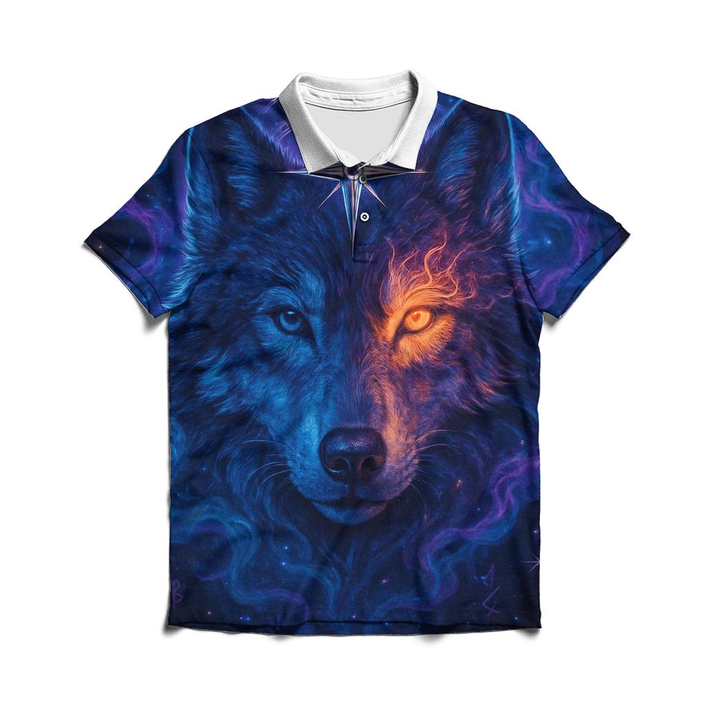 Nebula Compass Wolf designer slim fit polos