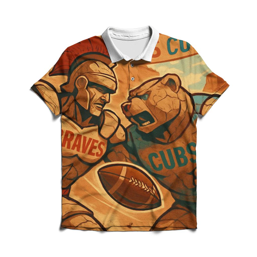 Desert Canyon Clash With Totem Mascots designer slim fit polos