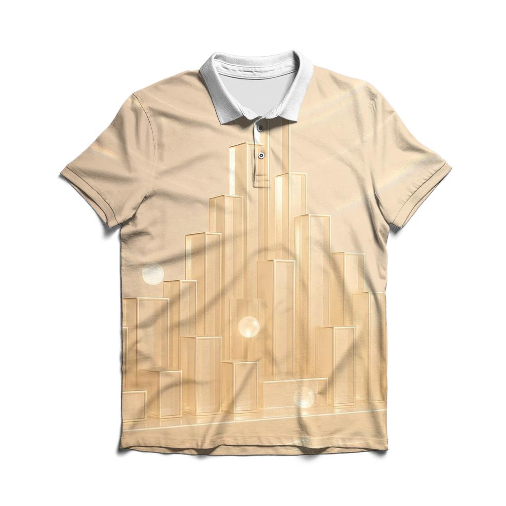 Champagne Prism Terrace embroidered polo tops
