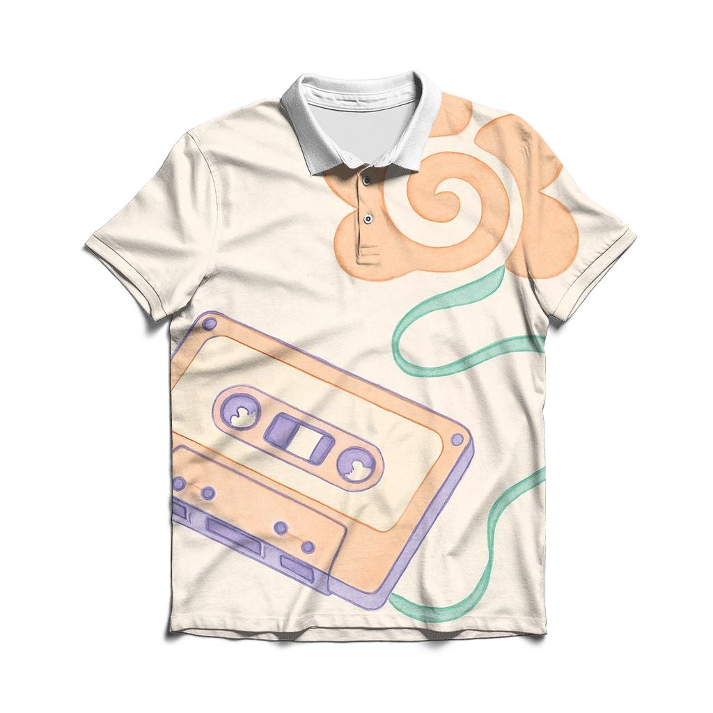 Cassette Ribbon Bloom branded logo polo shirts