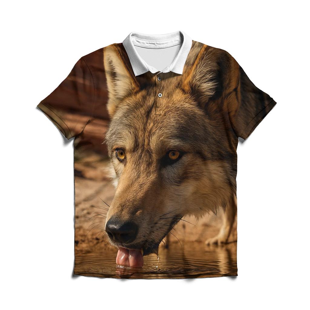 Desert Canyon Waterhole Standoff personalized polo shirts
