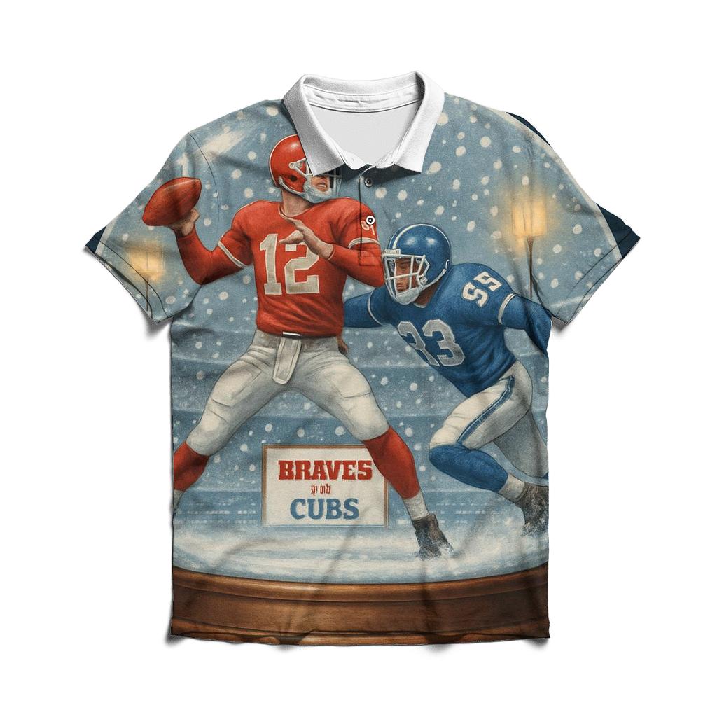 Snow Globe Stadium Freeze Frame Rivalry designer slim fit polos
