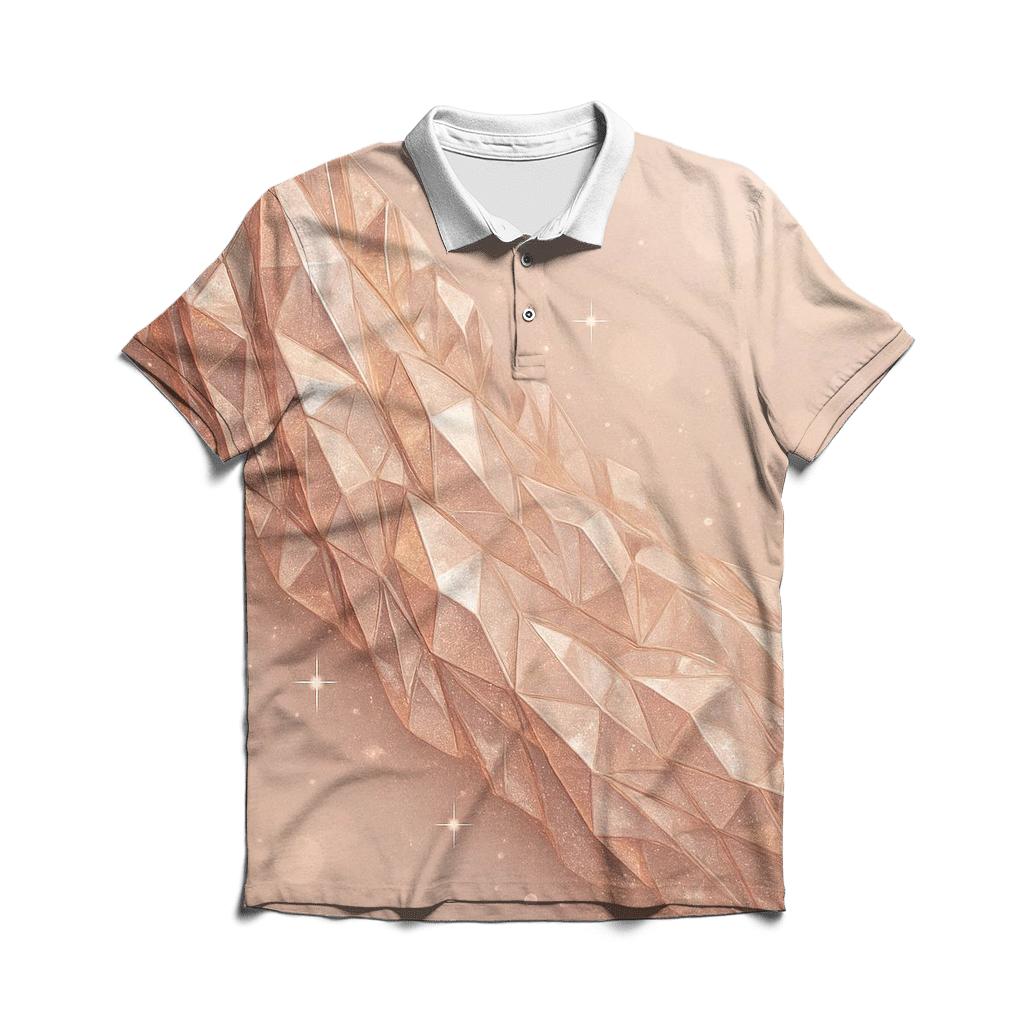 Rose Gold Crystal Veil branded logo polo shirts