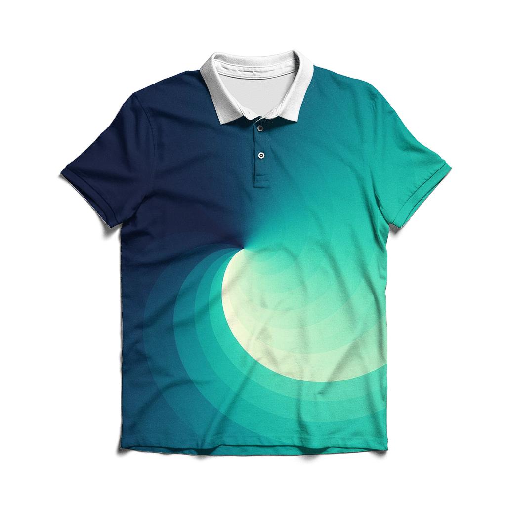 Tidal Teal Conic Sweep premium cotton polo shirts