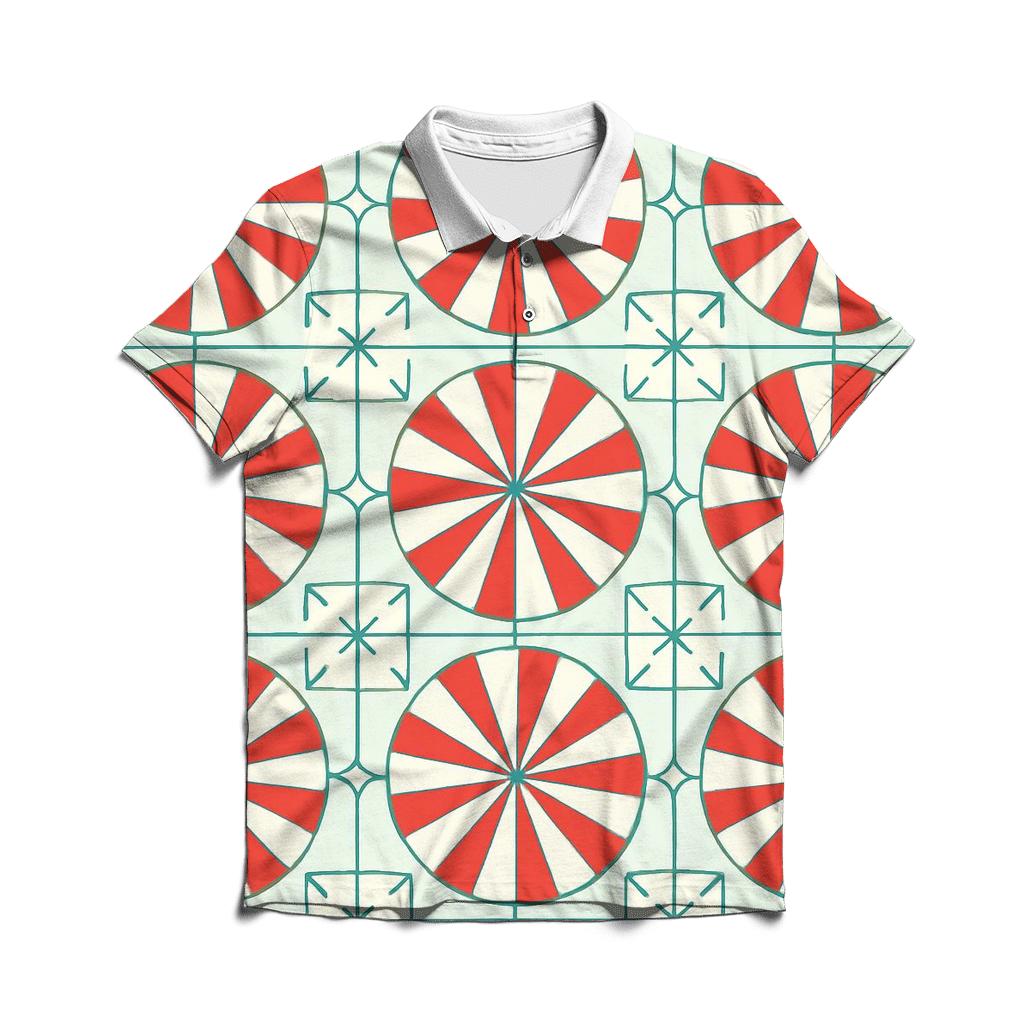 Candy Cane Starburst Tiles custom polo shirts