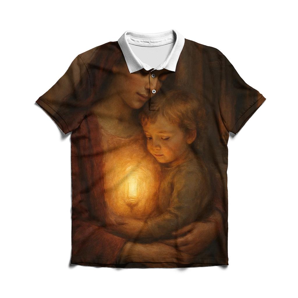 The Lamp Inside Her Chest That Never Goes Out embroidered polo tops