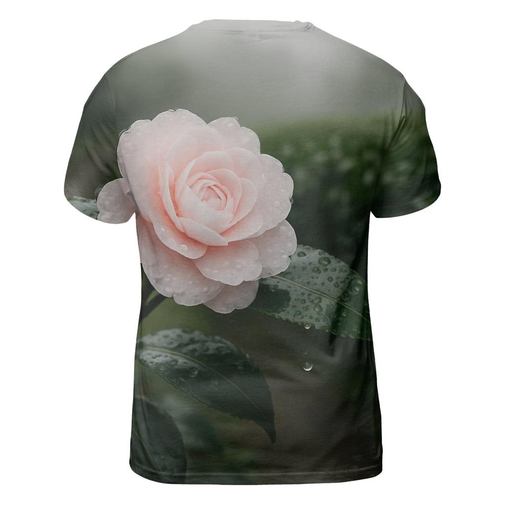 Tea Plantation Camellia Blossom After Rain custom all-over print shirts